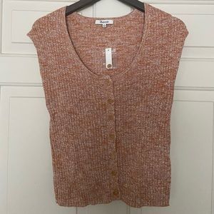 Madewell Marled Shaw Button-Front Sweater Tee